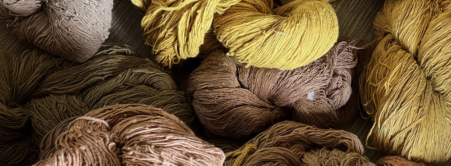 Cotton dyed at the Ban Kor Workshop, April 2024