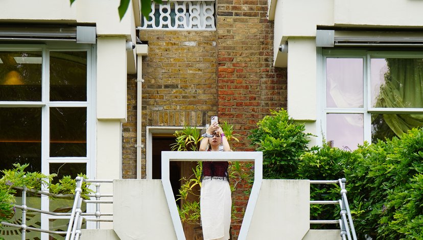 Participant taking a photo