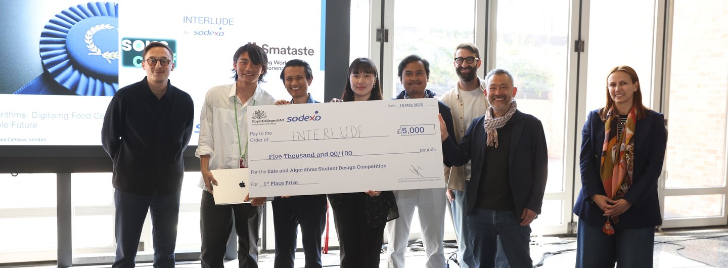1st Prize winning team, Interlude, with colleagues from Sodexo and the RCA, credit Xize Xu / Royal College of Art