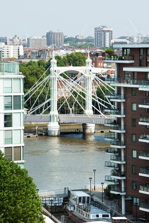 Albert Bridge London, View from Terrace RCA Battersea Campus