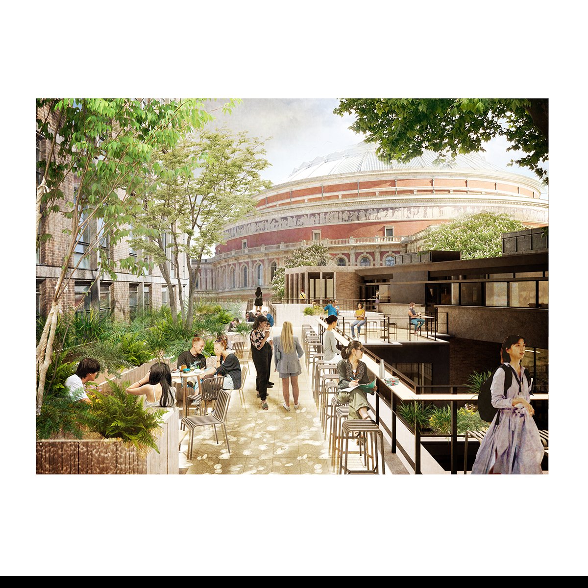 RCA Kensington terrace view design by Witherford Watson Mann Architects