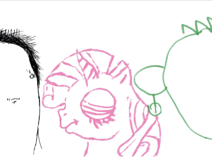 Two animated cartoons talk to each other